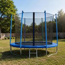Cama Elástica Infantil Verittas 244cm Pula Pula Grande Com Rede Proteção E Escada Trampolim 2,44m Criança Festas 42 Molas Suporta 100kg Área Externa J