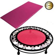 Cama Elástica Mini Jump Profissional Rosa +Colchonete Espuma