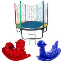 Cama Elástica Pula Pula 1,83m Nacional 2 Gangorras 1 Lugar