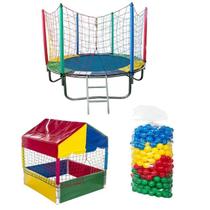 Cama Elástica Pula Pula 1,83m Piscina de Bolinhas 1,00m 500 Bolinhas Coloridas