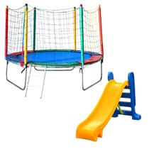 Cama Elastica Pula Pula 2,30 com Escorregador Medio Infantil Cama Elastica Pula Pula 2,30 com Escorregador Medio Infantil