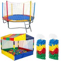 Cama Elástica Pula Pula 2,30m Nacional Piscina de Bolinhas 1,50m 1.000 Bolinhas Coloridas