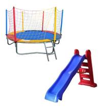Cama Elástica Pula Pula 2,30m Resistente + Escorregador Grande Premium Cama Elástica Pula Pula 2,30m Resistente + Escorregador Grande Premium