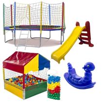 Cama Elástica Pula Pula 3,05m Resistente Piscina de Bolinhas 1,00m 500 Bolinhas Coloridas Escorregador Médio Gangorra 1 Lugar Cama Elástica Pula Pula 3,05m Resistente Piscina de Bolinhas 1,00m 500 Bolinhas Coloridas Escorregador Médio Gangorra 1 Lugar