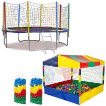 Cama Elástica Pula Pula 3,05m Resistente Piscina de Bolinhas 1,50m 1.000 Bolinhas Coloridas