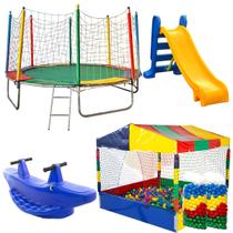 Cama Elástica Pula Pula 3,05m Resistente Piscina de Bolinhas 1,50m Premium 1.000 Bolinhas Escorregador Médio Gangorra 2 Lugares Cama Elástica Pula Pula 3,05m Resistente Piscina de Bolinhas 1,50m Premium 1.000 Bolinhas Escorregador Médio Gangorra 2 Lugares