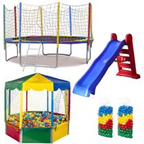 Cama Elástica Pula Pula 3,05m Resistente Piscina de Bolinhas Oitavada 2,00m 1000 Bolinhas Coloridas Escorregador Grande Cama Elástica Pula Pula 3,05m Resistente Piscina de Bolinhas Oitavada 2,00m 1000 Bolinhas Coloridas Escorregador Grande