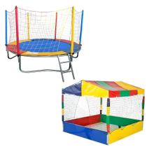 Cama Elástica Pula Pula de 2,30m Piscina de Bolinhas Quadrada 1,50m