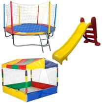Cama Elastica Pula Pula Infantil de 2,30 metros Piscina de Bolinhas Infantil Grande 1,50m Escorergador Infantil 3 Degraus Cama Elastica Pula Pula Infantil de 2,30 metros Piscina de Bolinhas Infantil Grande 1,50m Escorergador Infantil 3 Degraus