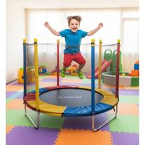 Cama Elástica Pula Pula Infantil Trampolim 1,4m Lona de Salto Preta Proteção de Molas Colorida Cama Elástica Pula Pula Infantil Trampolim 1,4m Lona de Salto Preta Proteção de Molas Colorida