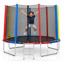 Cama Elástica Pula Pula Infantil Trampolim 2,4m com Escada Rede de Proteção Grande Cama Elástica Pula Pula Infantil Trampolim 2,4m com Escada Rede de Proteção Grande