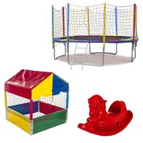 Cama Elástica Pula Pula Resistente 3,05m Piscina de Bolinhas Quadrada 1,00m Gangorra 1 Lugar Infantil Cama Elástica Pula Pula Resistente 3,05m Piscina de Bolinhas Quadrada 1,00m Gangorra 1 Lugar Infantil