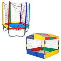 Cama Elástica Pula Pula Trampolim 1,40m Piscina de Bolinhas Quadrada 1,50m Premium Infantil Playground Cama Elástica Pula Pula Trampolim 1,40m Piscina de Bolinhas Quadrada 1,50m Premium Infantil Playground