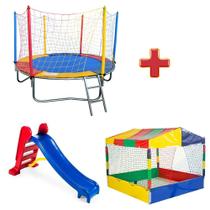 Cama elástica/ Pula Pula/ Trampolim 2,30 m Nacional Premium + Piscina 1,50m + Escorregador Médio Cama elástica/ Pula Pula/ Trampolim 2,30 m Nacional Premium + Piscina 1,50m + Escorregador Médio