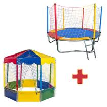 Cama Elástica Pula Pula Trampolim 2,30m + Piscina de Bolinhas Oitavada 2,00m Premium Infantil - Rotoplay Brinquedos