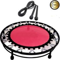 Cama Elástica Rosa Mini Jump 180Kg Com Aro De Reforço+Corda