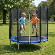 Cama Elástica Verittas 180cm Trampolim Infantil Rede de Proteção Aço Galvanizado Suporta até 130kg Cama Elástica Verittas 180cm Trampolim Infantil Rede de Proteção Aço Galvanizado Suporta até 130kg