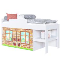 Cama Elevada Com Cortina Imaginação Meu Fofinho A05 Branco - Mpozenato Cama Elevada Com Cortina Imaginação Meu Fofinho A05 Branco - Mpozenato