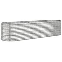 Cama elevada de jardim VidaXL Silver em aço revestido a pó 296x80x68cm Cama elevada de jardim VidaXL Silver em aço revestido a pó 296x80x68cm