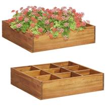 Cama elevada Herb Garden VidaXL, madeira maciça de acácia, 9 bolsos