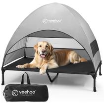 Cama Elevada para Perros Veehoo con Dosel para Perros Grandes Negra + Gris Cama Elevada para Perros Veehoo con Dosel para Perros Grandes Negra + Gris