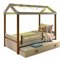 Cama Eliz Branca com LED, Aux. e 02 Colchões Divaloto