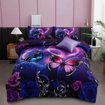 Cama em uma bolsa A Nice Night Galaxy Purple and Blue Twin 6 unidades Cama em uma bolsa A Nice Night Galaxy Purple and Blue Twin 6 unidades