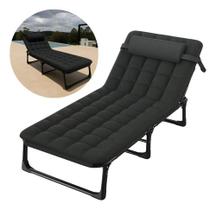 Cama Espreguiçadeira Portátil Reclinável Dobrável 4 Posições