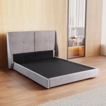 Cama Estofada Júpiter Queen com Estrutura Reforçada e Design Moderno Marrom/Cinza Cama Estofada Júpiter Queen com Estrutura Reforçada e Design Moderno Marrom/Cinza