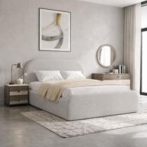 Cama Estofada Moderna Valentina Design Curvas Queen 1.60m Cama Estofada Moderna Valentina Design Curvas Queen 1.60m