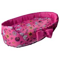 Cama Europa para Cachorro e Gato I love Pet Média Lavável Rosa Estampada