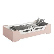 Cama Evolutiva Zaki Rosa Fosco, 2 Kits Proteção Lateral Usinada e Colchão D20 - Reller Móveis