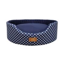 Cama Fábrica Pet Oval Unic Azul para Cães e Gatos - Tamanho M