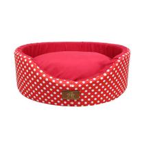 Cama Fábrica Pet Oval Unic Vermelho para Cães e Gatos - Tamanho M
