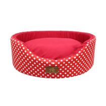 Cama Fábrica Pet Oval Unic Vermelho para Cães e Gatos - Tamanho P