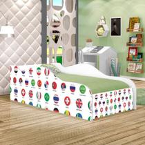 Cama Fun Futebol Seleção Solteiro Com Colchão