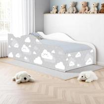 Cama Fun Nuvens Cinza Solteiro Cama Fun Nuvens Cinza Solteiro