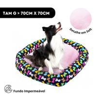 Cama G 70x70cm Para Cachorros Pet Fundo Impermeavel Lavavel