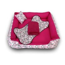 cama G cama pra cachorro 70x70cm cama pet até 15kg +tapete e manta