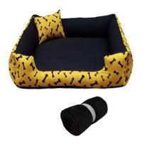 cama G pra cachorros caminha 70x70cm cama pets até 15 kg caminha de cachorro com zíper +manta