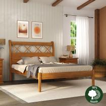 Cama Gramado 1,60 Madeira Maciça Marrom/Mogno Mel Cama Gramado 1,60 Madeira Maciça Marrom/Mogno Mel