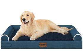 Cama Grande para Perro NANUYA Ortopédica con Espuma de Memoria Impermeable Azul Marino Cama Grande para Perro NANUYA Ortopédica con Espuma de Memoria Impermeable Azul Marino