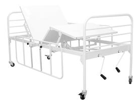 Cama Hospitalar 2 Mov + 1 Colchão C/ Capa Impermeável D 28 - Supra Steel