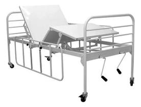 Cama Hospitalar 3 Movimentos Residencial Idosos Manual Com Rodinhas 02 manivelas Recuperação