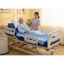 Cama Hospitalar 7 Movimentos Manual Fowler com elevação de leito 03 manivelas e Colchão D33