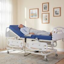 Cama Hospitalar Elétrica 6 Movimentos Motorizada com Elevação de Altura Colchão Impermeável D33 Suporta até 180 kg Bivolt