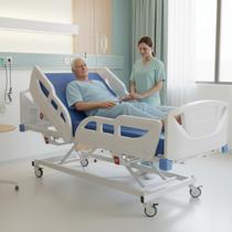 Cama Hospitalar Elétrica 8 Movimentos Com Elevação De Altura do Leito Grades Super Luxo e Colchão D33 Cama Hospitalar Elétrica 8 Movimentos Com Elevação De Altura do Leito Grades Super Luxo e Colchão D33