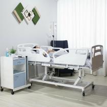 Cama Hospitalar Elétrica com Colchão D33 Luxo Motorizada 5 Movimentos Com Grade e Elevação de Leito