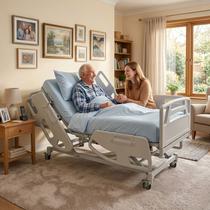 Cama Hospitalar Elétrica Motorizada 8 Movimentos Luxo Com Elevação De Altura Com Colchão D33