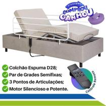 Cama Hospitalar Elétrica Reclinável Bivolt com Controle Remoto